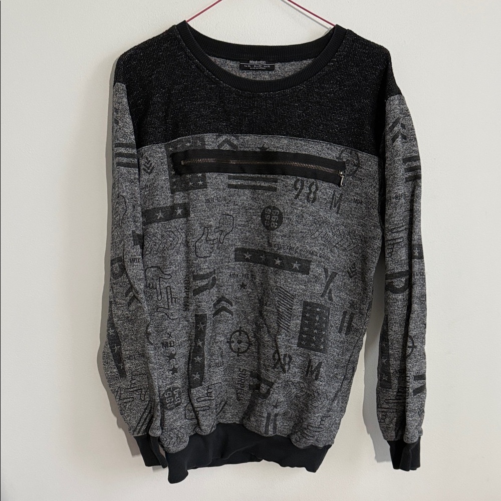 Billionaire Boys Club Black and Gray Crewneck Sweater